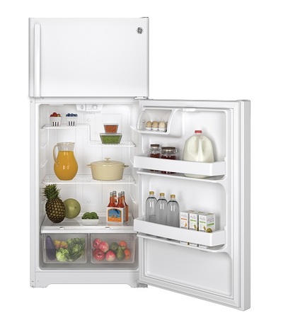 28" GE 15.5 Cu. Ft. ENERGY STAR Top-Freezer No-Frost Refrigerator - GTE16DTHWW