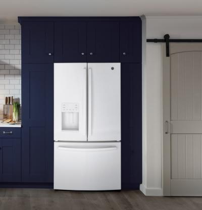 36" GE 25.6 Cu. Ft. French-Door Refrigerator - GFE26JGMWW