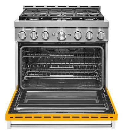 36" KitchenAid 5.1 Cu. Ft. Yellow Pepper Gas Sealed Burner Range - KFGC506JYP