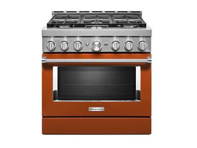 36" KithenAid 5.1 Cu. Ft. Smart Commercial-Style Gas Range With 6 Burners - KFGC506JSC