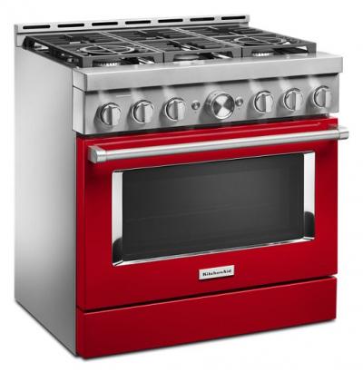 36" KitchenAid 5.1 Cu. Ft. Smart Commercial-Style Gas Range With 6 Burners - KFGC506JPA