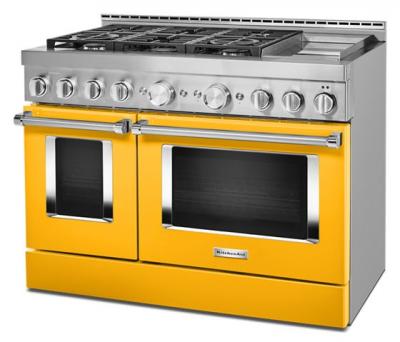 48" KitchenAid 6.3 Cu. Ft. Gas Self Clean Convection Range - KFGC558JYP