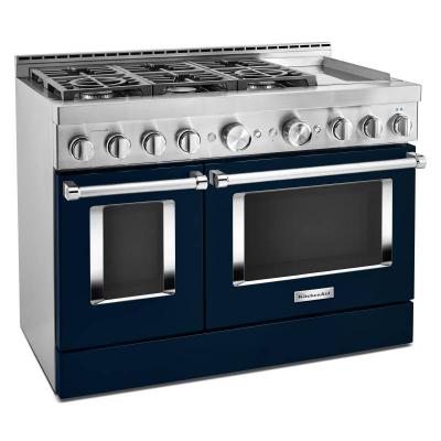 48" KitchenAid 6.3 Cu. Ft. Smart Commercial-Style Gas Range With Griddle - KFGC558JIB