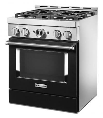 30" KitchenAid 4.1 Cu. Ft. Smart Commercial-Style Gas Range With 4 Burners - KFGC500JBK