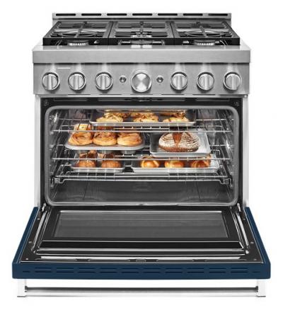 36'' KitchenAid 5.1 Cu. Ft. Smart Commercial-Style Gas Range With 6 Burners - KFGC506JIB