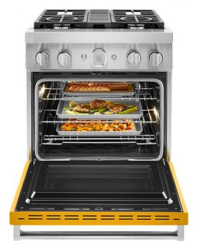 30'' KitchenAid 4.1 Cu. Ft. Smart Commercial-Style Dual Fuel Range With 4 Burners - KFDC500JYP