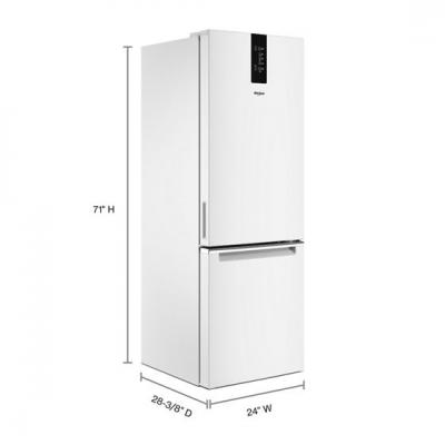 Whirlpool Wrb533czjz 24 12 9 Cu Ft Wide Bottom Freezer Refrigerat
