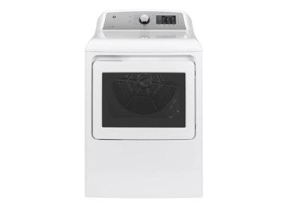 27" GE 7.4 Cu. Ft. Capacity Gas Dryer With Sanitize Cycle in White - GTD72GBMNWS