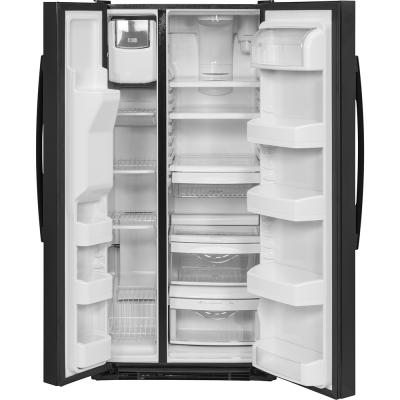 33" GE 23.2 Cu. Ft. Side-By-Side Refrigerator In Black - GSS23GGKBB