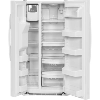 33" GE 23.2 Cu. Ft. Side-By-Side Refrigerator In White - GSS23GGKWW
