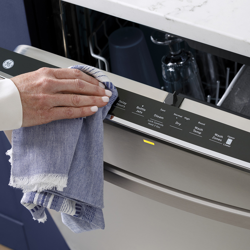 Hidden shop control dishwasher