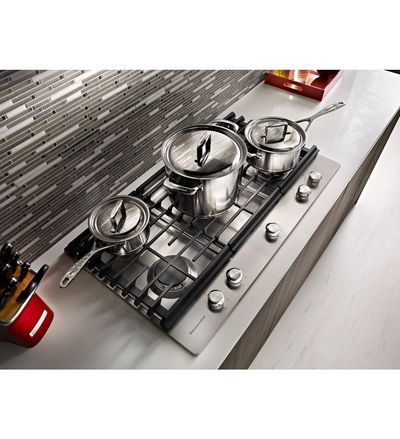 30" KitchenAid 5-Burner Gas Cooktop with Griddle - KCGS950ESS