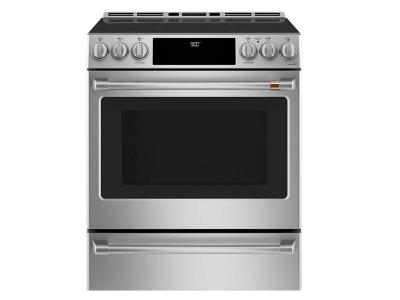 30" Café 5.7 Cu. Ft. Slide-In Front Control Induction And Convection Range - CCHS900P2MS1