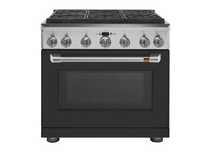 36" GE Café 6.2 Cu. Ft. All Gas Professional Range With 6 Burners In Matte Black - CGY366P3MD1