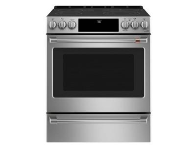 30" GE Cafe 5.7 Cu. Ft. Slide-In Front Control Radiant And Convection Range - CCES700P2MS1