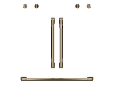 Café Wall Oven Kit With 2 French-Door Handles And 4 Knobs In Brushed Bronze - CXWDFHKPMBZ