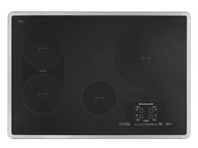 30" KitchenAid Induction Cooktop with 4 Elements, Touch-Activated Controls and Power Slider - KICU509XSS