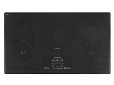 36" KitchenAid Induction Cooktop with 5 Elements, Touch-Activated Controls and Power Slider - KICU569XBL