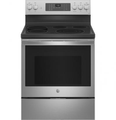 30" GE Profile 5.3 Cu. Ft. Smart  Free-Standing Electric Convection Fingerprint Resistant Range - PB935YPFS