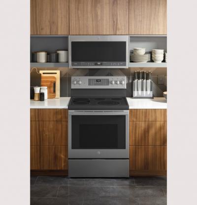 30" GE Profile 5.3 Cu. Ft. Smart  Free-Standing Electric Convection Fingerprint Resistant Range - PB935YPFS