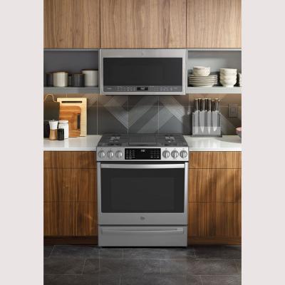 30" GE Profile 5.7 Cu. Ft. Dual Fuel Slide-in Range With Wifi In Stainless Steel - PC2S930YPFS