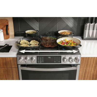 30" GE Profile 5.7 Cu. Ft. Dual Fuel Slide-in Range With Wifi In Stainless Steel - PC2S930YPFS