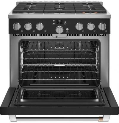 36" Café 6.2 Cu. Ft. Smart All-Gas Commercial-Style Range With 6 Sealed Burners In Matte Black - CGY366P3TD1