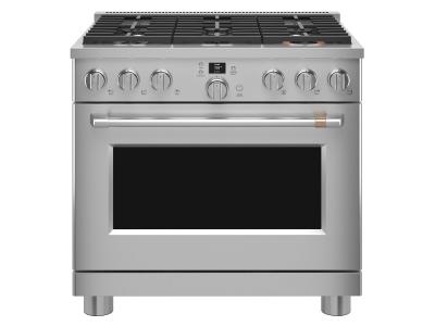 36" Café 5.7 Cu. Ft. Smart Dual Fuel Commercial-Style Range With 6 Sealed Burners In Stainless Steel - C2Y366P2TS1