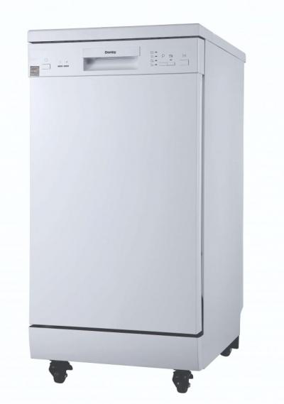 18" Danby Portable Dishwasher with 4 Wash Cycles, Quick Wash in White - DDW1805EWP