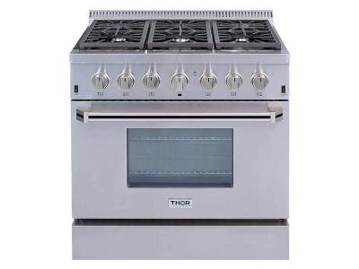 36" ThorKitchen Dual Fuel Range With 6 Burners - CRD3601U