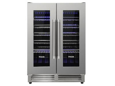 24" ThorKitchen Built-In Dual Zone French Door Wine Cooler - TWC2403