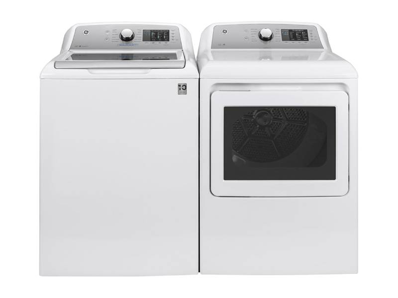 GE GTW720BSNWSGTD72EBMNWS 27" 4.8 Cu. Ft. Capacity Washer and 7.4 C