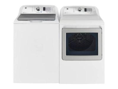 27" GE 5.2 Cu. Ft. Capacity Top Load Washer and 7.4 Cu. Ft. Capacity Top Load Electric Dryer - GTW685BMRWS-GTD65EBMRWS