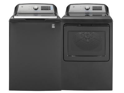 27" GE Smart Washer With Sanitize And Gas Dryer With Built-in Wifi - GTW840CPNDG-GTD84GCMNDG