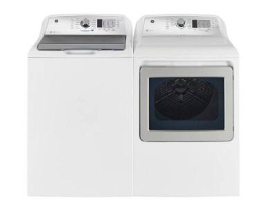 27" GE 5.2 Cu. Ft. Capacity Top Load Washer and 7.4 Cu. Ft. Capacity Top Load Gas Dryer - GTW685BMRWS-GTD65GBMRWS