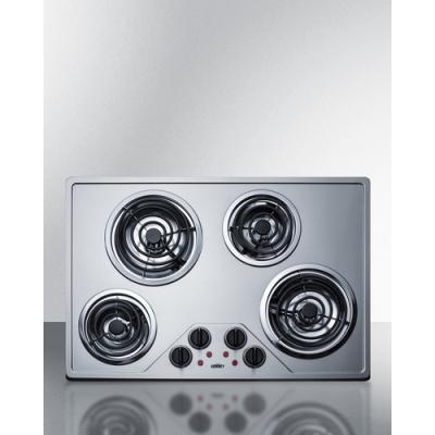 30" Summit 230V 4-Burner Coil Cooktop - CR430SS
