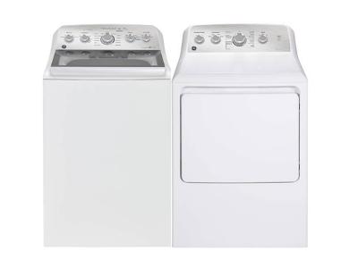 27" GE 5.0 Cu. Ft. Top Load Washer with SaniFresh Cycle and 7.2 Cu. Ft. Top Load Electric Dryer - GTW580BMRWS-GTD45EBMRWS