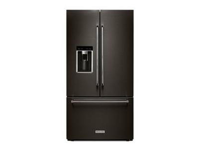 36" KitchenAid 23.8 Cu. Ft. Counter-Depth French Door Platinum Interior Refrigerator - KRFC704FBS