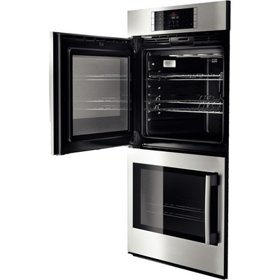 30" Bosch 4.6 Cu. Ft. Benchmark Series Double Wall Oven With Left Swing Door In Stainless Steel - HBLP651LUC