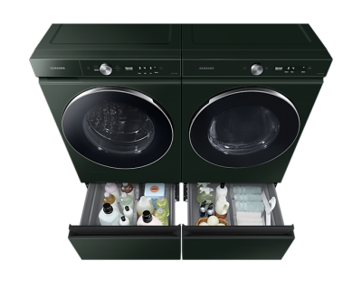 27" Samsung 6.1 Cu. Ft. Front load Washer And 7.6 Cu. Ft. Dryer with Bespoke Design - WF53BB8900AGUS-DVE53BB8900GAC