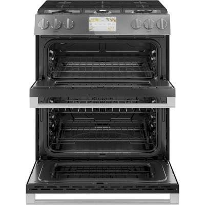 30" Café Smart Slide-In Dual-Fuel Range with Double Oven in Platinum Glass - CC2S950M2NS5