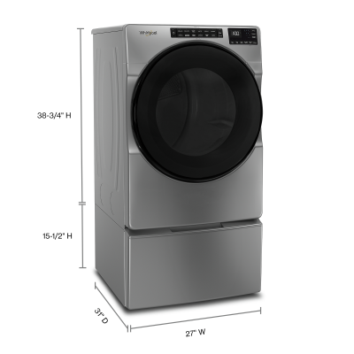 27" Whirlpool 7.4 Cu. Ft. Electric Wrinkle Shield Front Load Dryer - YWED5605MC