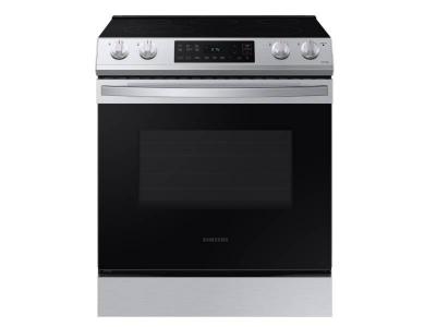 30" Samsung 6.3 Cu. Ft. Electric Range With Slide-in Design In Stainless Steel - NE63T8111SS/AC