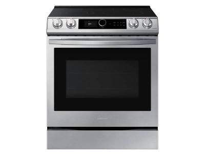 30" Samsung 6.3 Cu. Ft. Electric Range With True Convection And Air Fry In Stainless Steel - NE63T8711SS