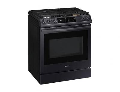 30" Samsung 6.0 Cu. Ft. Gas Range With True Convection And Air Fry In Black Stainless Steel - NX60T8711SG