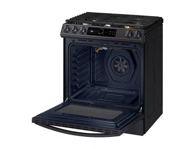 30" Samsung 6.0 Cu. Ft. Gas Range With True Convection And Air Fry In Black Stainless Steel - NX60T8711SG