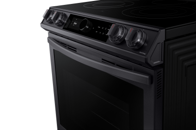 30" Samsung  6.3 Cu. Ft. Electric Range With True Convection And Air Fry In Black Stainless Steel - NE63T8711SG