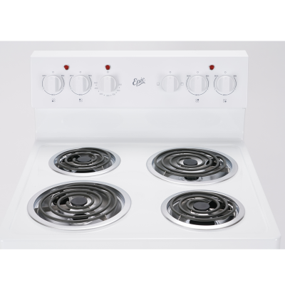 24" Epic Electric Coil Range In White - EER239W-1