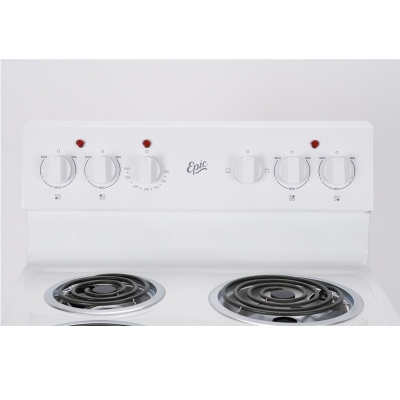 24" Epic Electric Coil Range In White - EER239W-1