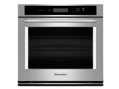 30" KitchenAid 5.0 Cu. Ft. Single Wall Oven With Even-Heat Thermal Bake/Broil - KOST100ESS